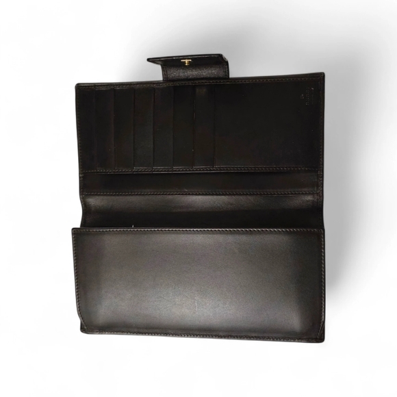 Vintage Gucci Sherry Web Beige Canvas & Brown Leather Wallet Made in Italy - Picture 11 of 11